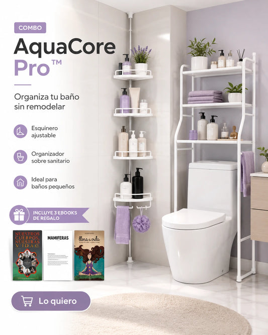 Combo organizador de baño y ducha AquaCore