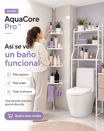 Combo organizador de baño y ducha AquaCore